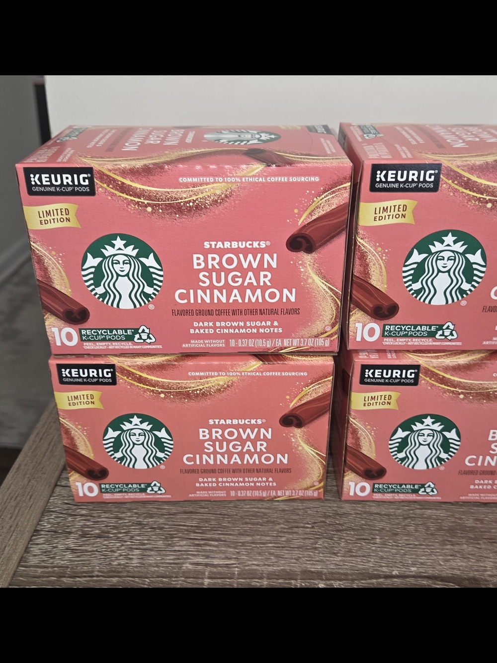 Lot of 4 Starbucks Brown Sugar Cinnamon 10 K-Cup Coffee Pods Exp 11-2026. - Picture 2 of 7